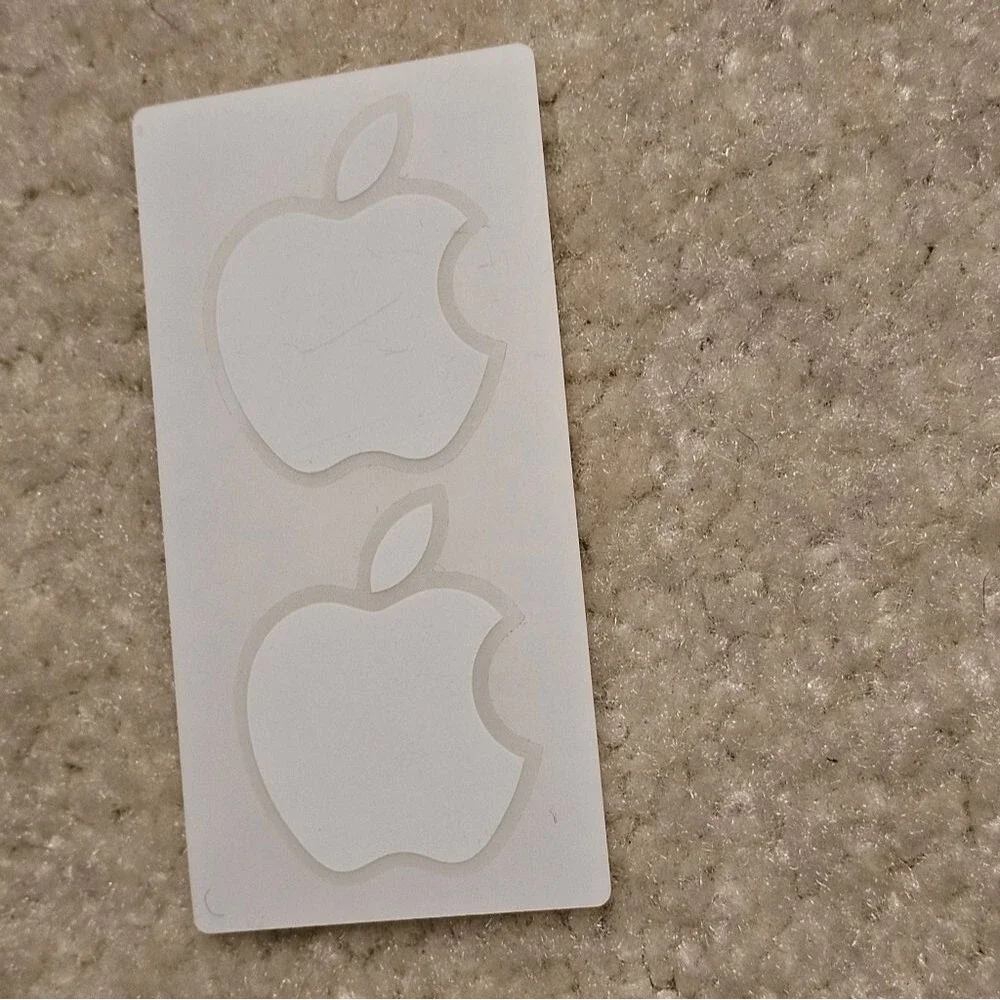 Apple Logo Genuine Authentic OEM iPhone iMac iPad Sticker Lot of 2